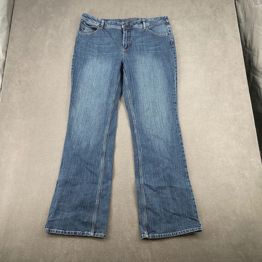 Faded Glory‎ Womens 16A Bootcut Jeans Medium Wash Y2K Flared Denim Blue Pants